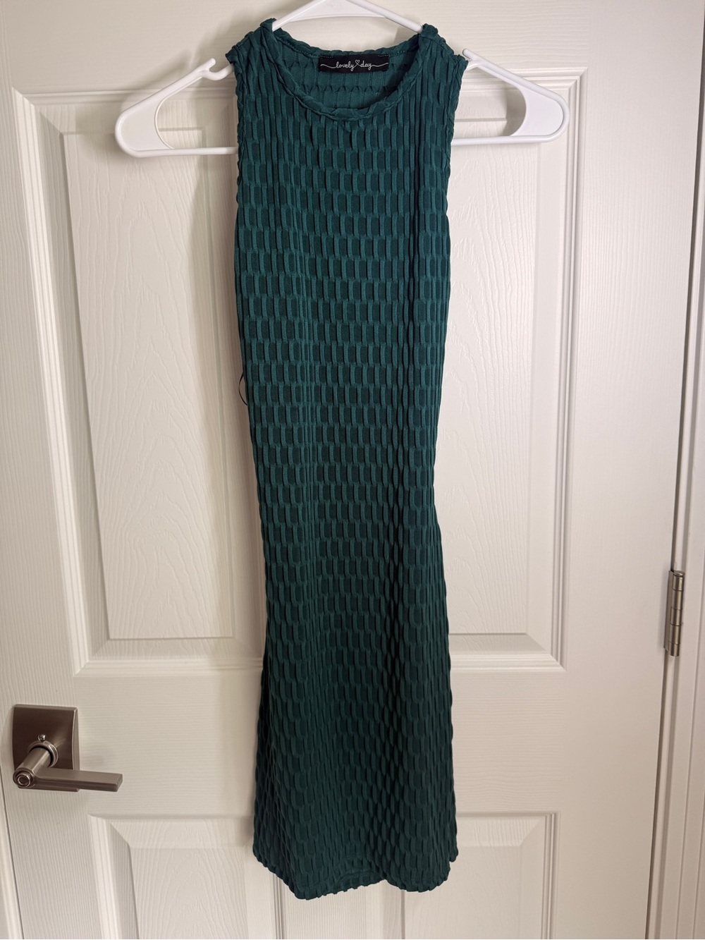 NWOT Janelle James Forest green Textured Sleeveless cutout bodycon mini dress